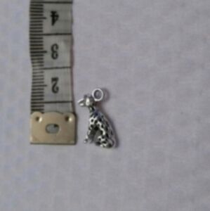 Vintage Sterling Silver Dalmatian Dog Charm Pendant EUC Jewelry